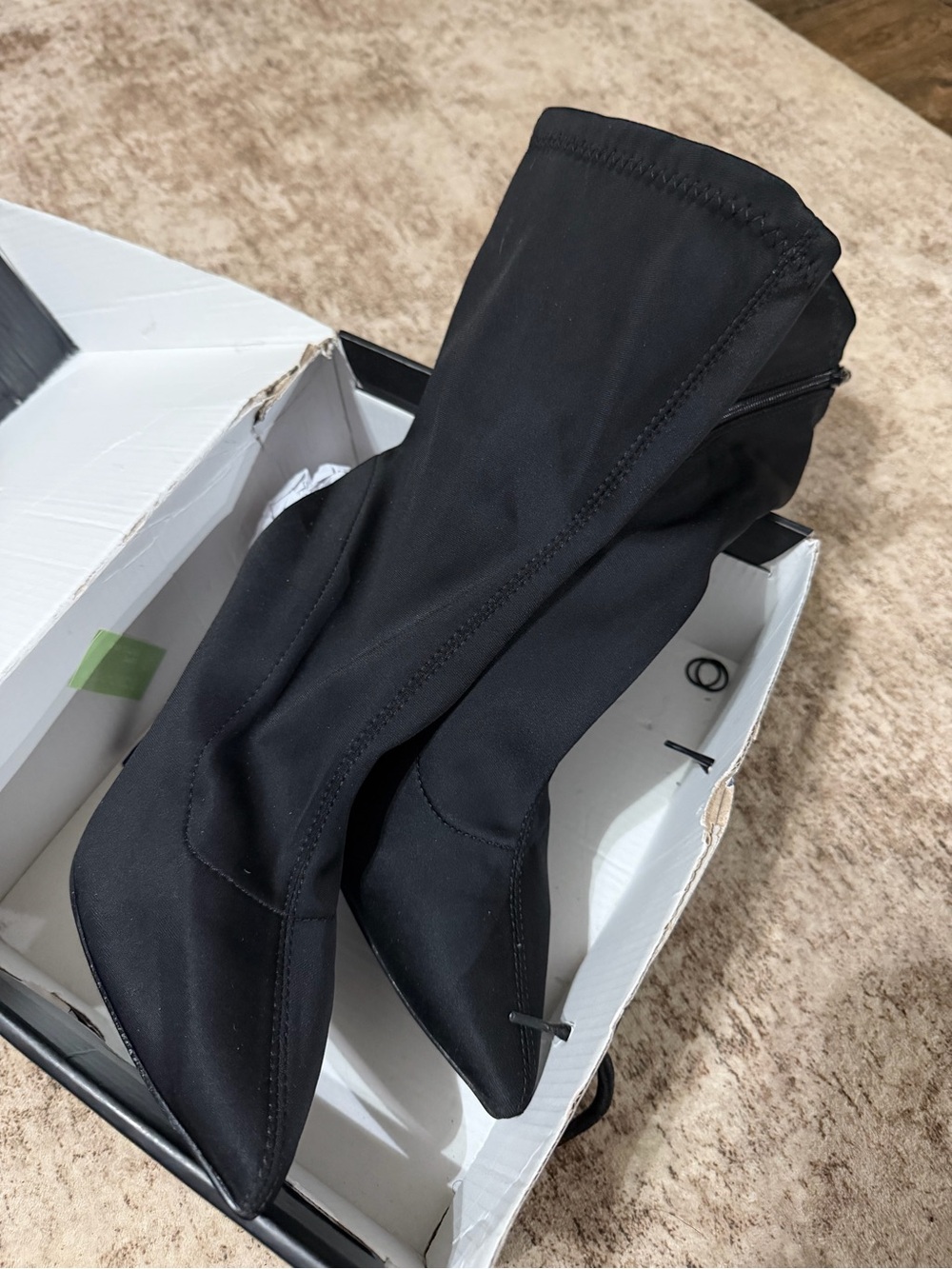 Fashion Nova Black Stretch Pointed Sock Booties